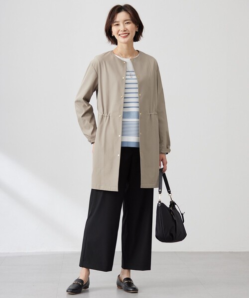『J.PRESS』ジェイプレス ノーカラーロングコート J.PRESS / ジェイプレス （レディース） ステンカラーコート