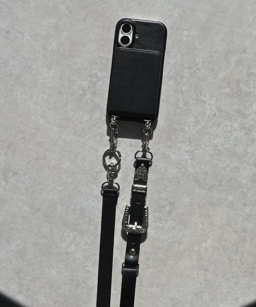 An+u スマホケース ミラー付iPhoneケース＆ストラップ iPhone16