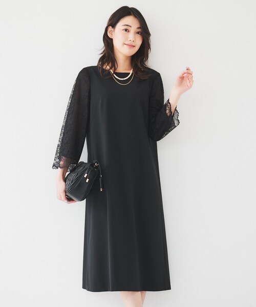 UNTITLED レースワンピース 黒 大きなサイズ クリーニング済 UNTITLED ワンピース 「フォーマルドレス/セレモニー
