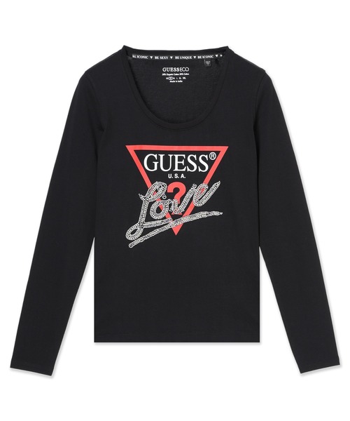 GUESS（ゲス） tシャツ LS Cn Triangle Love Tee 長袖 Tシャツ 