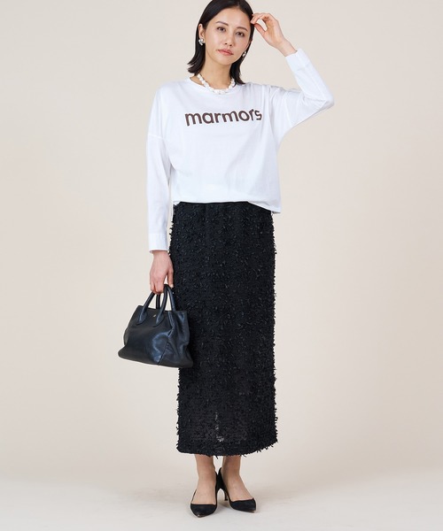 tシャツ 「marmors」”marmors”logo long tee レディース