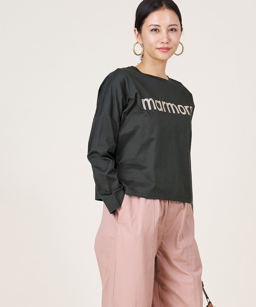 tシャツ 「marmors」”marmors”logo long tee レディース