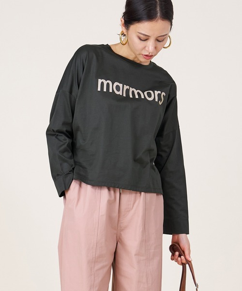 tシャツ 「marmors」”marmors”logo long tee レディース