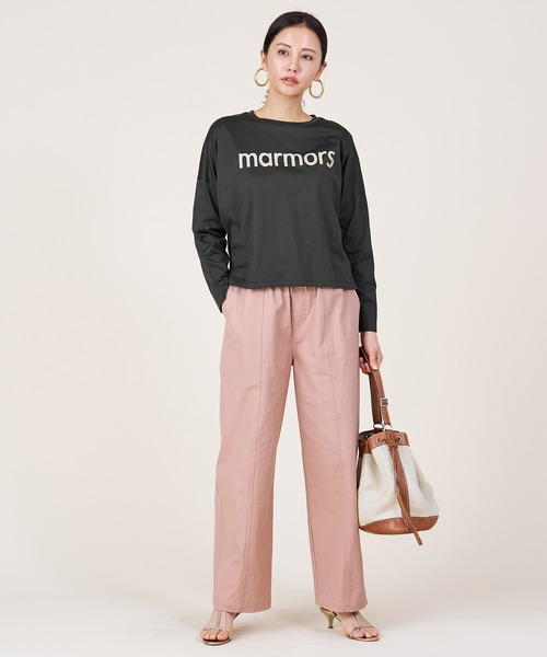 tシャツ 「marmors」”marmors”logo long tee レディース