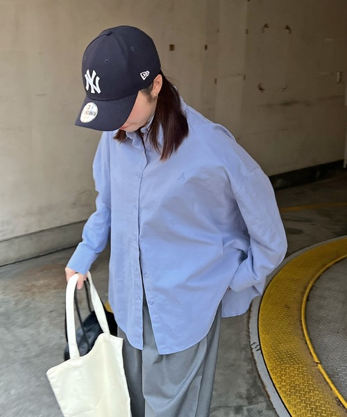 ブラウス シャツ ワンポイント刺繍BIGシャツ レディース : ZOZOTOWN