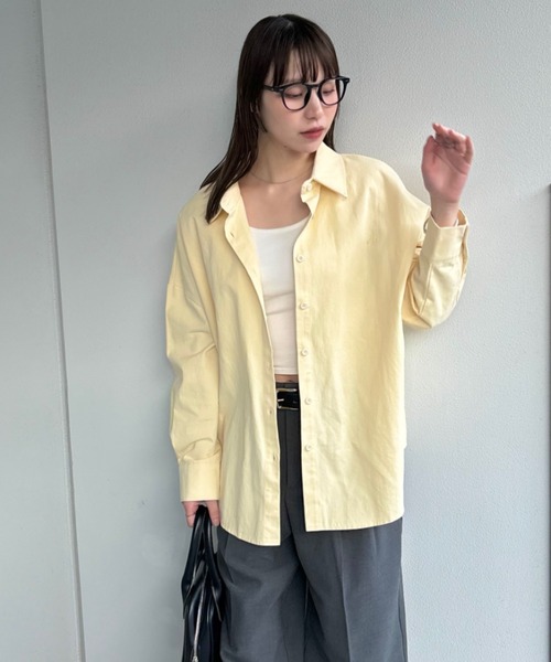ブラウス シャツ 「PICTURE/ピクチャー」SESIA CORD SHIRT　ショート丈　ワンポイント　ブランドロゴ　シャツ レディース ブラウス シャツ ワンポイント刺繍BIGシャツ レディース