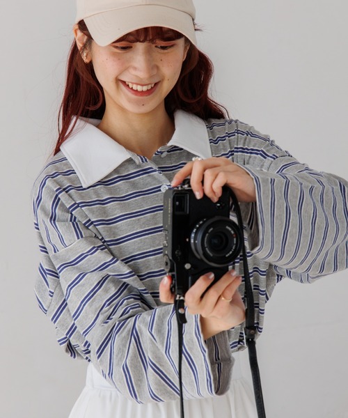 tシャツ ヒズボーダートップ レディース