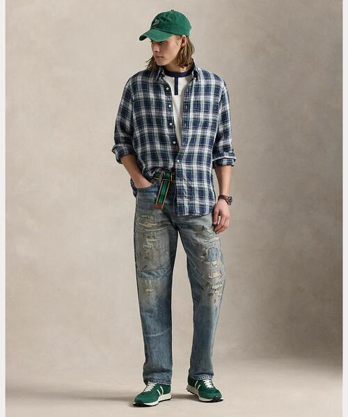 ⭐️ラルフローレン⭐️タータンチェックシャツ⭐️XS⭐️麻100%⭐️リネンシャツ⭐️美品 POLO RALPH LAUREN シャツ クラシック フィット チェック リネン