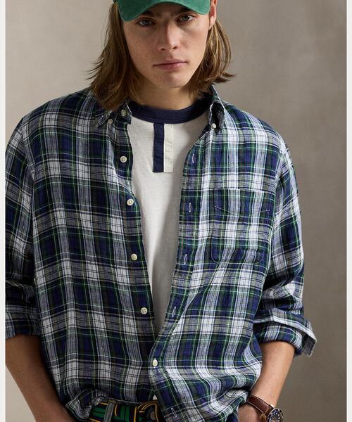 POLO RALPH LAUREN シャツ クラシック フィット チェック リネン