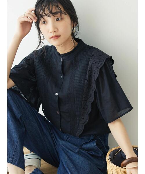 「CRAFT STANDARD BOUTIQUE」 半袖ブラウス FREE ブラック レディース_画像3
