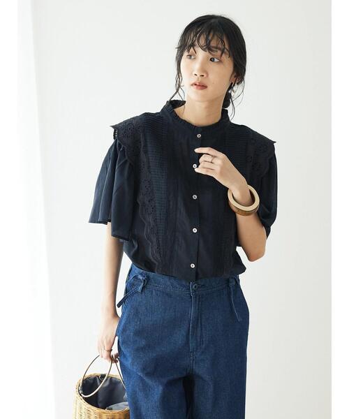 「CRAFT STANDARD BOUTIQUE」 半袖ブラウス FREE ブラック レディース_画像4