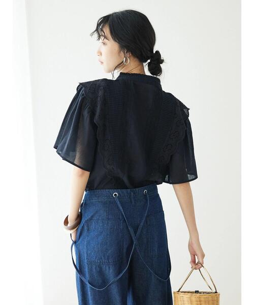 「CRAFT STANDARD BOUTIQUE」 半袖ブラウス FREE ブラック レディース_画像6