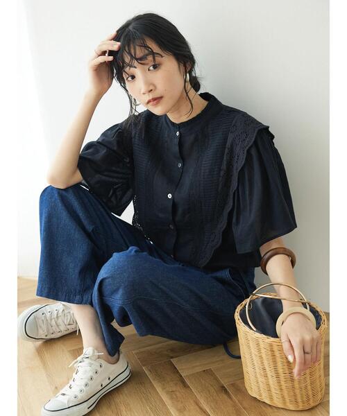 「CRAFT STANDARD BOUTIQUE」 半袖ブラウス FREE ブラック レディース_画像7