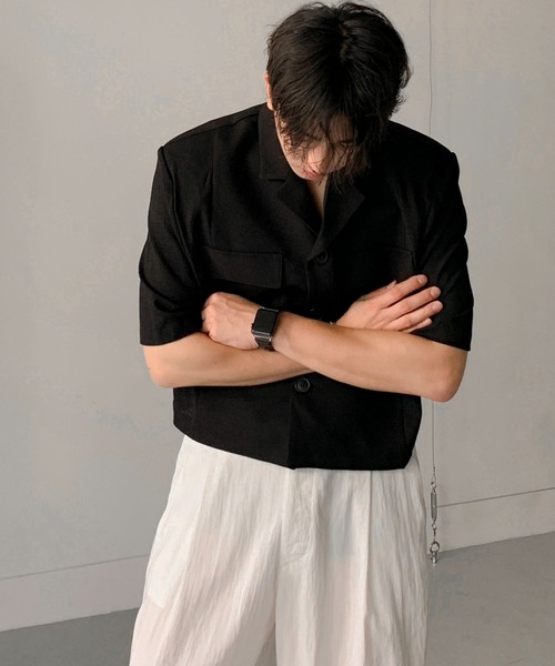 SUITROOM(スーツルーム)★リネンクロップドジャケット ASCLO ジャケット テーラードジャケット 「UNISEX」ASCLO