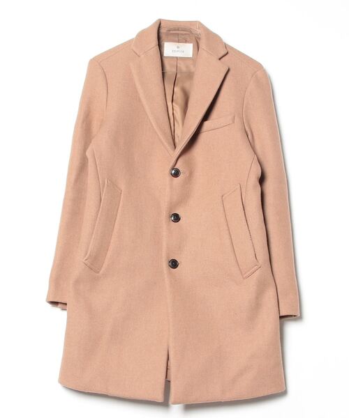 チェスターコート　エディフィス　キャメル　Lサイズ EDIFICE（エディフィス） チェスターコート コート ウール ギャバジン