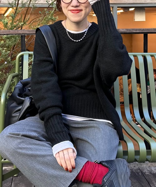 「COLLAGE GALLARDAGALANTE」 長袖ニット FREE ベージュ レディース_画像5