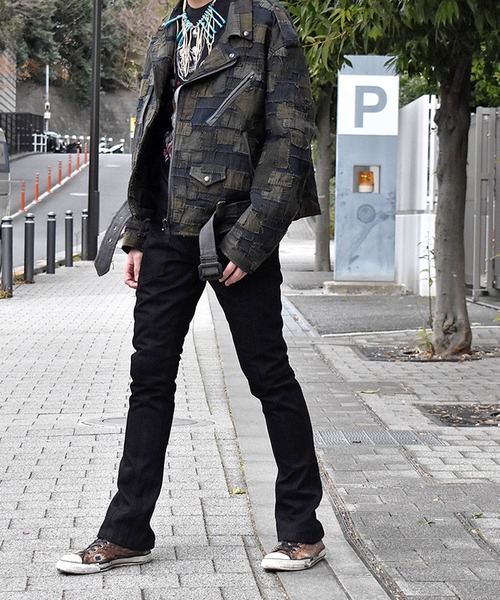 ジーンズ blackmeans LABORATORY R別注 “Dot Pattern” フレアパンツ メンズ レディースの画像