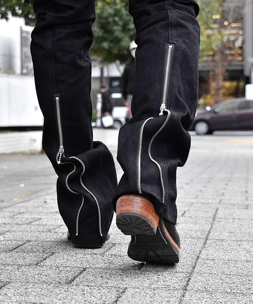 black means ブラックミーンズ ボンテージ ジップパンツ ストライプ blackmeans ブラックミーンズ メンズ ボトムス パンツ