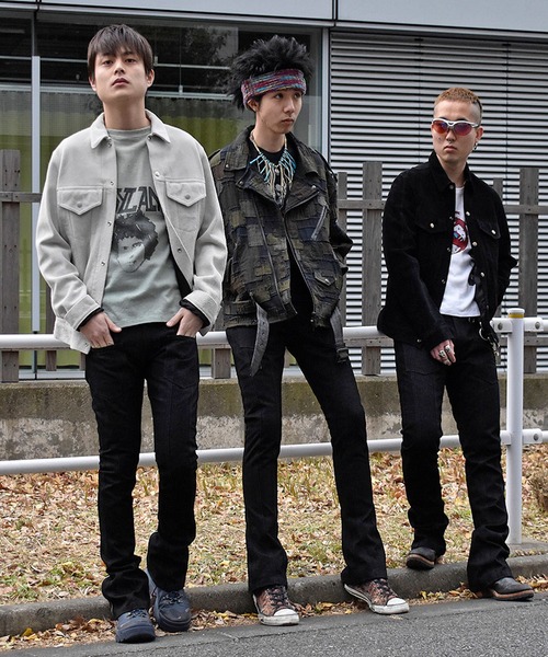 ジーンズ blackmeans LABORATORY R別注 “Dot Pattern” フレアパンツ メンズ レディースの画像