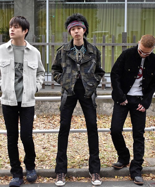 ジーンズ blackmeans LABORATORY R別注 “Dot Pattern” フレアパンツ メンズ レディースの画像