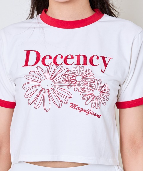 tシャツ 半袖 配色フラワータンタケTシャツ レディース : ZOZOTOWN