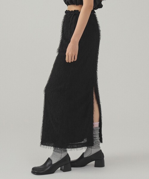 Ray BEAMS（レイ ビームス） スカート フリンジ ファー タイトスカート