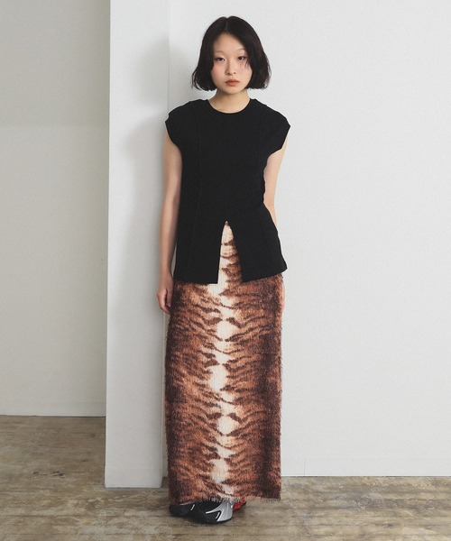 Ray BEAMS（レイ ビームス） スカート フリンジ ファー タイトスカート