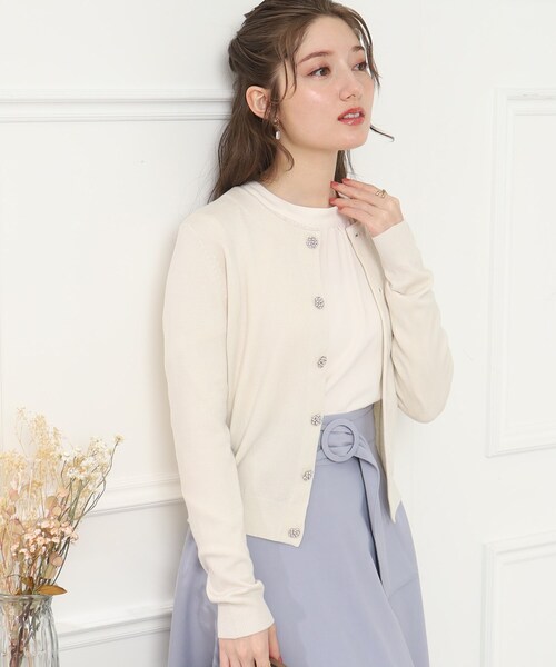 「couture brooch」 ニットカーディガン 36 オフホワイト レディース_画像6