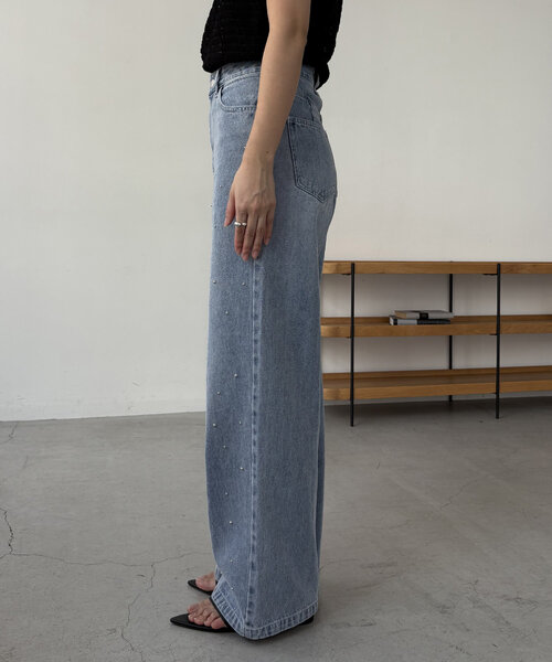 capricieux le'mage デニムパンツ CAPRICIEUX LE'MAGE パンツ ベルトSETセンタータックパンツ