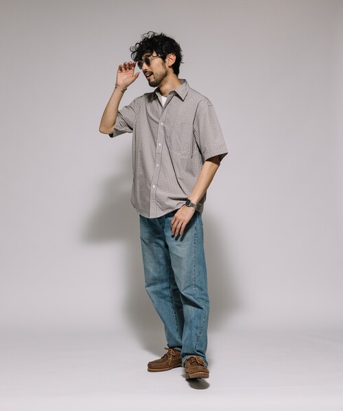 シャツ タイプライター レギュラーカラー ショートスリーブ チェックシャツ/リラックスフィット メンズ | FREAK'S STORE | 21