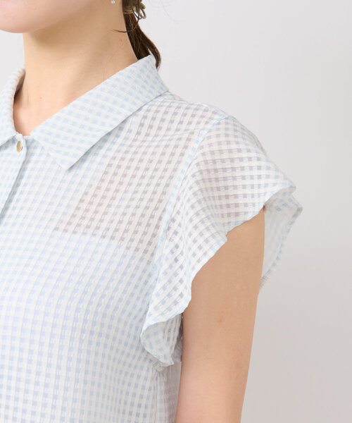 「La boutique BonBon」 7分袖ブラウス FREE サックスブルー レディース La boutique Bonbon 「La BonBon」 7分袖ブラウス FREE サックス
