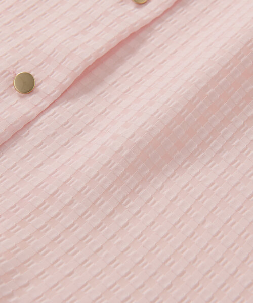 ブラウス シャツ 「愛されチェック」サテンサッカーチェックブラウス レディース La boutique Bonbon ブラウス シャツ 「愛されチェック」サテン