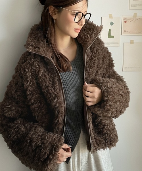 mily bilet ブルゾン アウター 「mily bilet」ふわふわのボリューム感