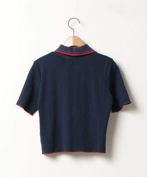DES PRÉS ネイビー 半袖ニット デプレ DES PRES トゥモローランド Vネック 半袖ニット ネイビー
