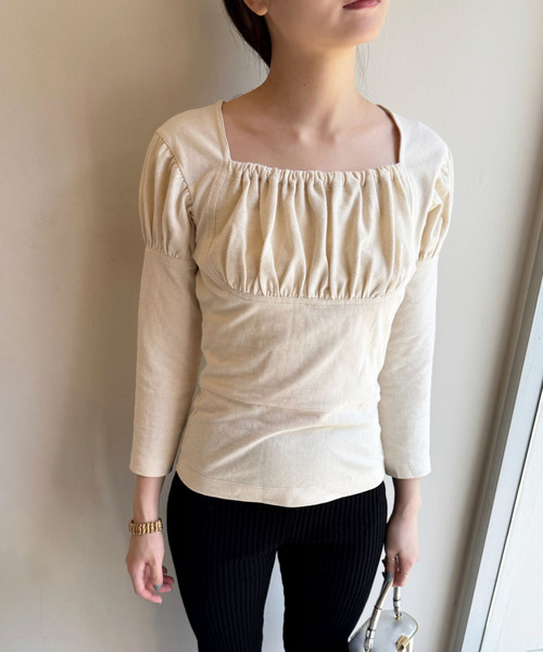 tシャツ angielala LULU ギャザートップ レディース