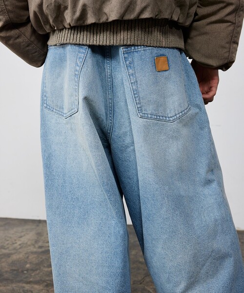 BEAMS 8部丈バルーンデニムパンツLサイズ BEAMS（ビームス） ジーンズ ワイドストレート バルーン デニムパンツ