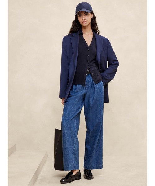 「BANANA REPUBLIC FACTORY STORE」 長袖カットソー S ネイビー レディース