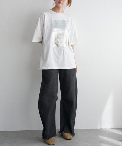 「notch.」 半袖Tシャツ M チャコールグレー レディース