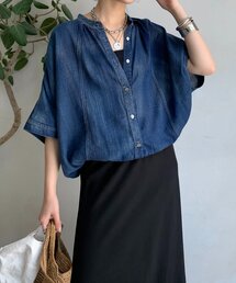 ブラウス シャツ シアーデニムポンチョ風ブラウス レディース｜ZOZOTOWN Yahoo!店