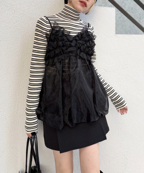 w closet（ダブルクローゼット） キャミソール シアーバルーンキャミ