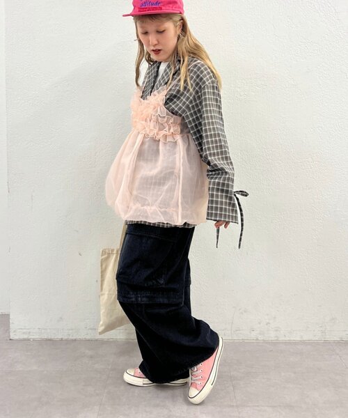 w closet（ダブルクローゼット） キャミソール シアーバルーンキャミ