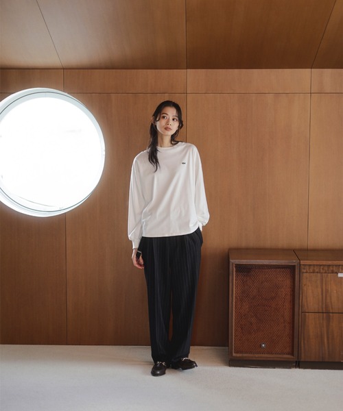 ビームス 別注　ラコステモックネック　長袖プルオーバー LACOSTE（ラコステ） tシャツ 「ビームスの百名品」「別注」LACOSTE