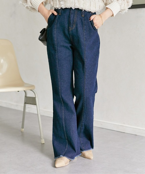[Thevon] ботинки cut Denim брюки SMALL черный женский 