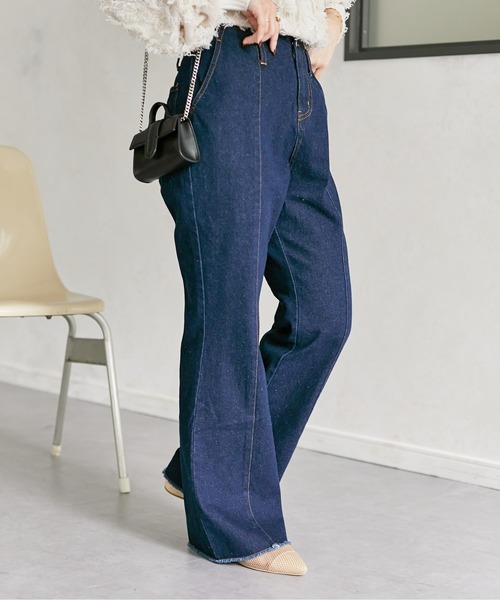 [Thevon] ботинки cut Denim брюки SMALL черный женский 