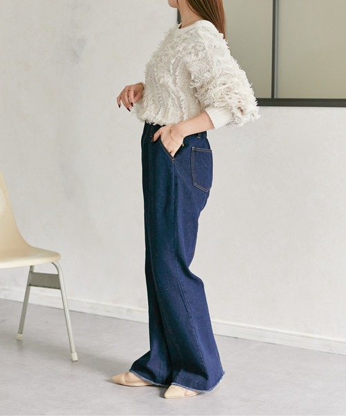 [Thevon] ботинки cut Denim брюки SMALL черный женский 