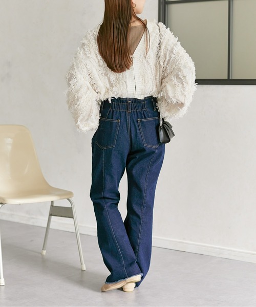 [Thevon] ботинки cut Denim брюки SMALL черный женский 