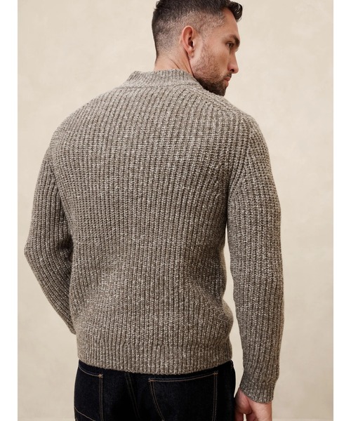 「BANANA REPUBLIC FACTORY STORE」 ニットパーカー M ベージュ メンズ_画像5