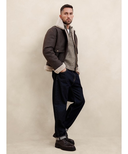 「BANANA REPUBLIC FACTORY STORE」 ニットパーカー M ベージュ メンズ_画像6