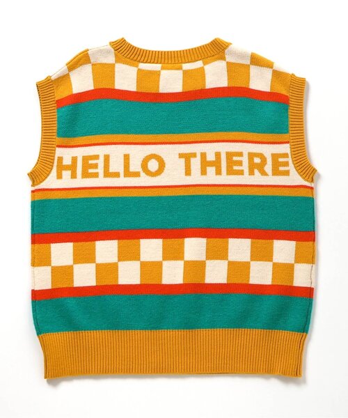 mediam kids jacquard knit vest ニットベスト BREEZE（ブリーズ） ベスト 「Im Jelly！」ジャガードニットベスト_