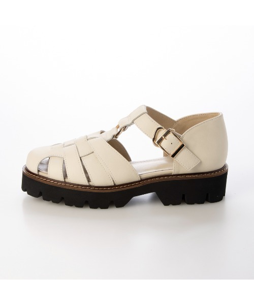 「ing」 フラットサンダル 23.5cm アイボリー レディース_画像3